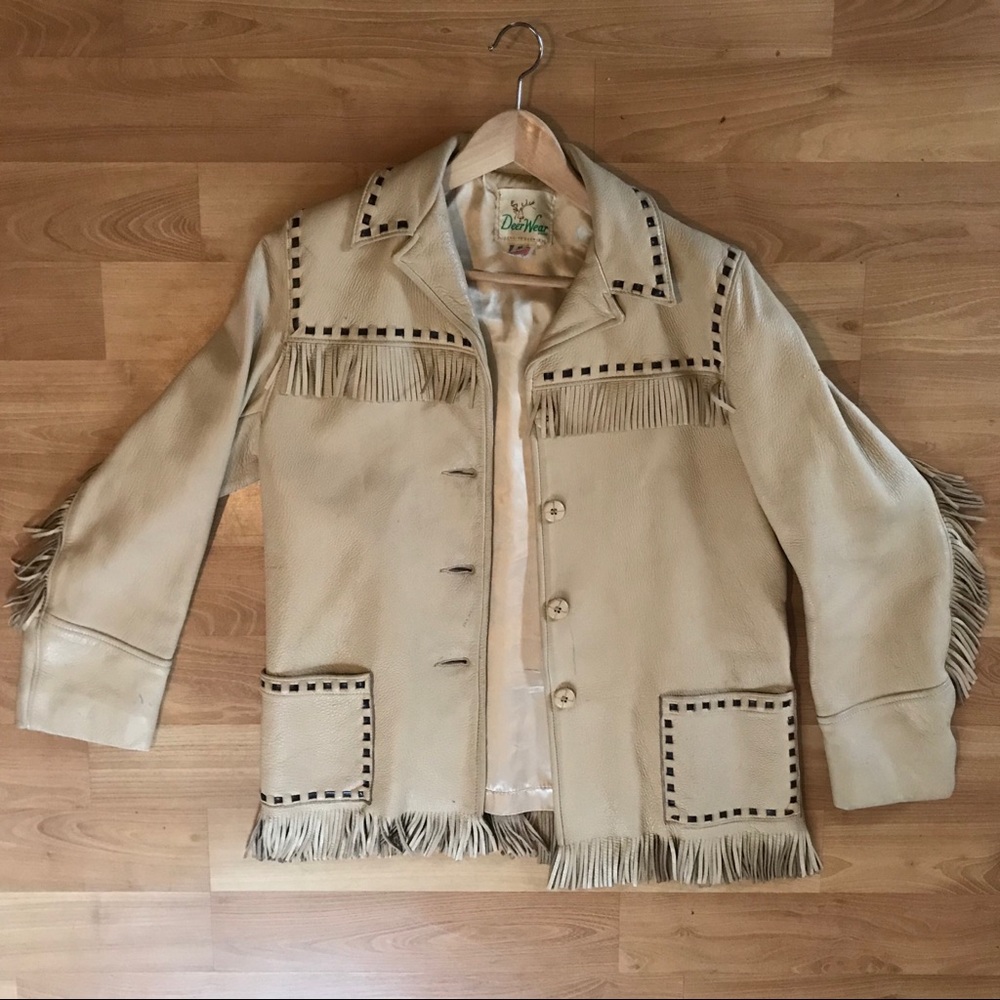 Vintage Men’s fringe leather jacket